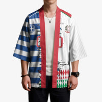 Custom Greece Italy Cultural Half Flag Kimono Scratch Style