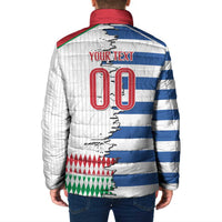 Custom Greece Italy Cultural Half Flag Padded Jacket Scratch Style