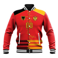 Custom Albania Montenegro Cultural Half Flag Baseball Jacket Scratch Style