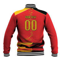 Custom Albania Montenegro Cultural Half Flag Baseball Jacket Scratch Style
