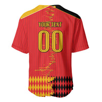 Custom Albania Montenegro Cultural Half Flag Baseball Jersey Scratch Style