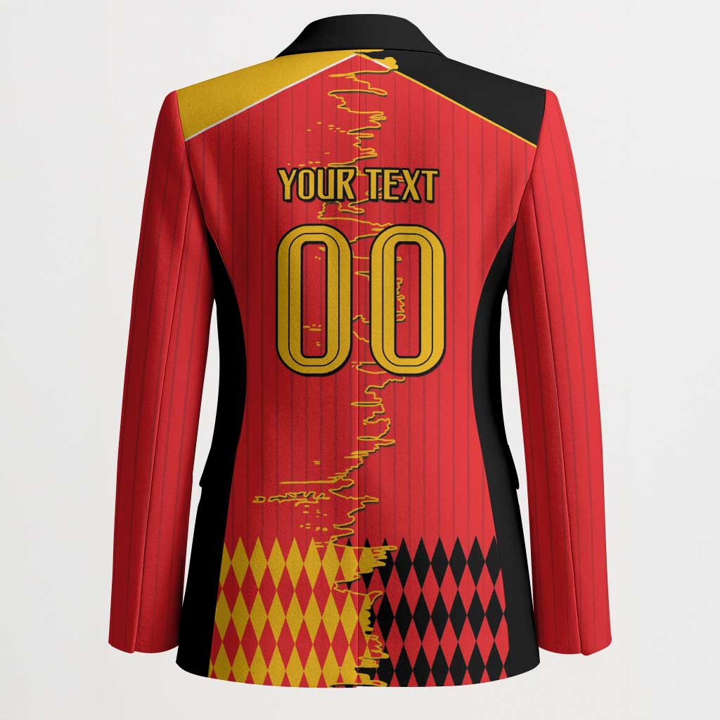 Custom Albania Montenegro Cultural Half Flag Blazer Scratch Style