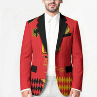 Custom Albania Montenegro Cultural Half Flag Blazer Scratch Style