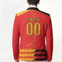Custom Albania Montenegro Cultural Half Flag Blazer Scratch Style