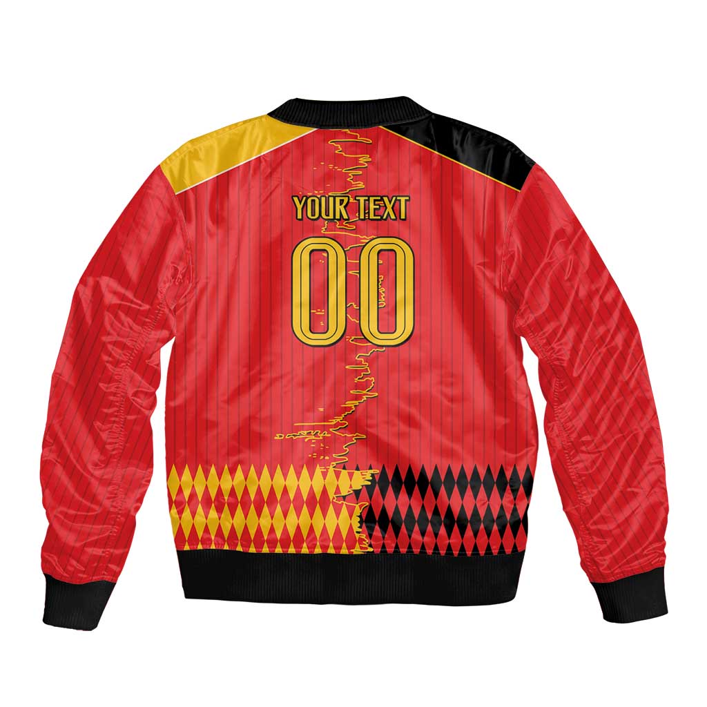 Custom Albania Montenegro Cultural Half Flag Bomber Jacket Scratch Style