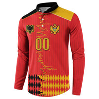 Custom Albania Montenegro Cultural Half Flag Button Sweatshirt Scratch Style