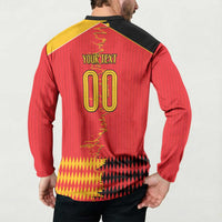Custom Albania Montenegro Cultural Half Flag Button Sweatshirt Scratch Style