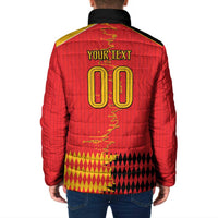 Custom Albania Montenegro Cultural Half Flag Padded Jacket Scratch Style