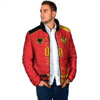 Custom Albania Montenegro Cultural Half Flag Padded Jacket Scratch Style
