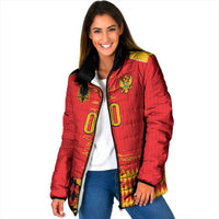 Custom Albania Montenegro Cultural Half Flag Padded Jacket Scratch Style