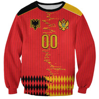 Custom Albania Montenegro Cultural Half Flag Sweatshirt Scratch Style
