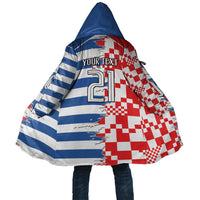 Custom Croatia Greece Cultural Half Flag Cloak Scratch Style