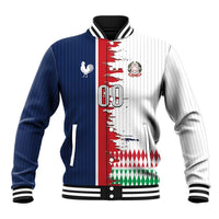 Custom France Italy Cultural Half Flag Baseball Jacket Scratch Style