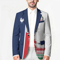 Custom France Italy Cultural Half Flag Blazer Scratch Style