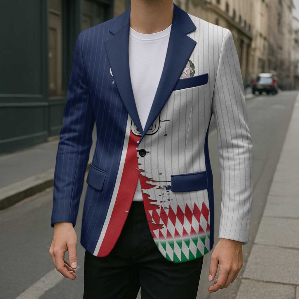 Custom France Italy Cultural Half Flag Blazer Scratch Style