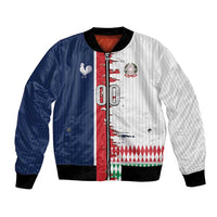 Custom France Italy Cultural Half Flag Bomber Jacket Scratch Style