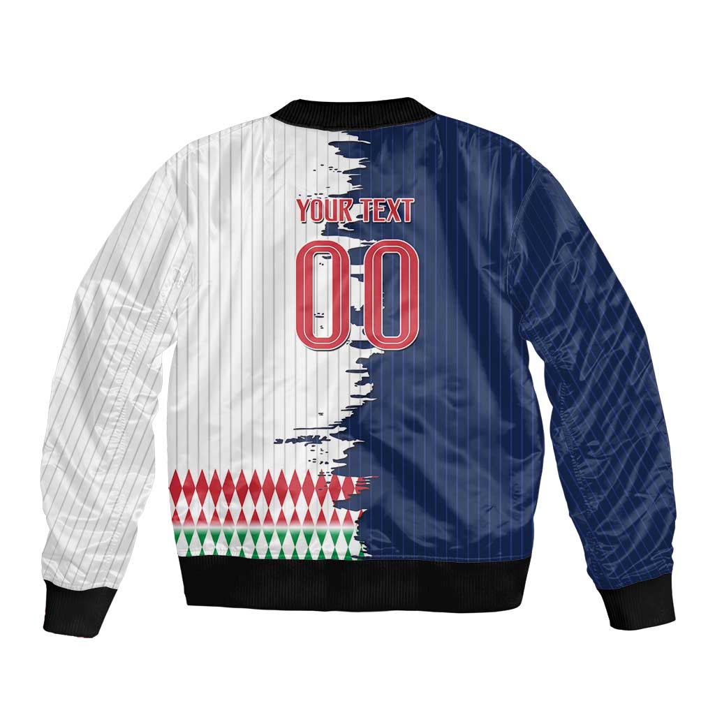Custom France Italy Cultural Half Flag Bomber Jacket Scratch Style