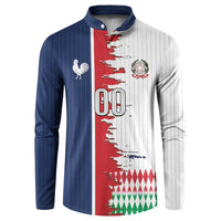 Custom France Italy Cultural Half Flag Button Sweatshirt Scratch Style