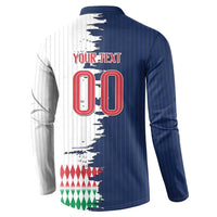 Custom France Italy Cultural Half Flag Button Sweatshirt Scratch Style