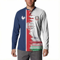 Custom France Italy Cultural Half Flag Button Sweatshirt Scratch Style