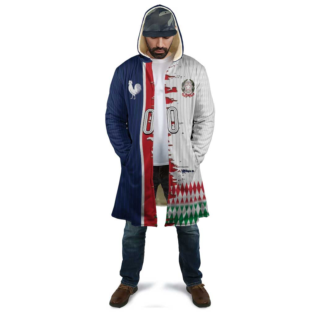 Custom France Italy Cultural Half Flag Cloak Scratch Style
