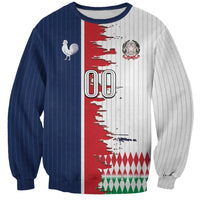 Custom France Italy Cultural Half Flag Sweatshirt Scratch Style
