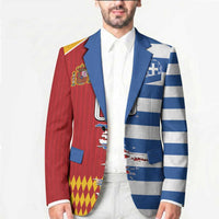 Custom Greece Spain Cultural Half Flag Blazer Scratch Style