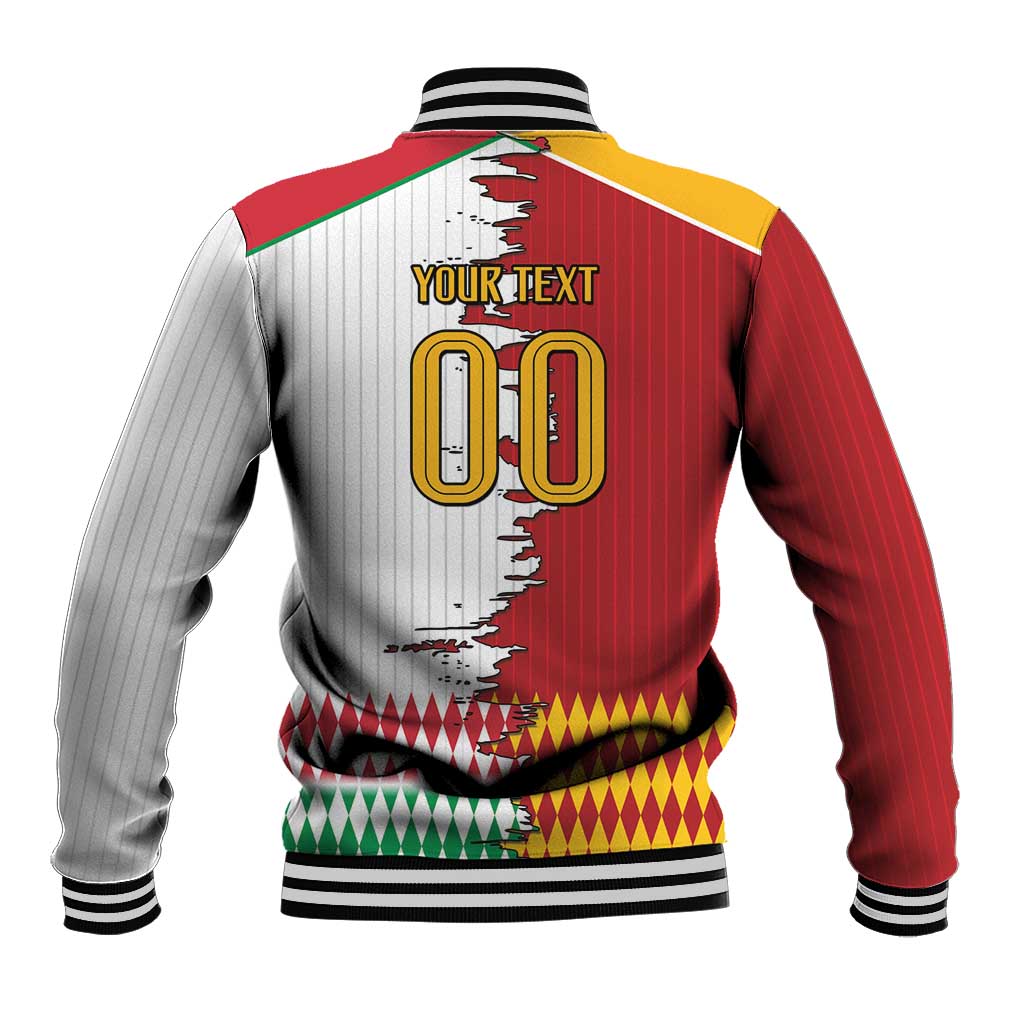 Custom Italy Spain Cultural Half Flag Baseball Jacket Scratch Style