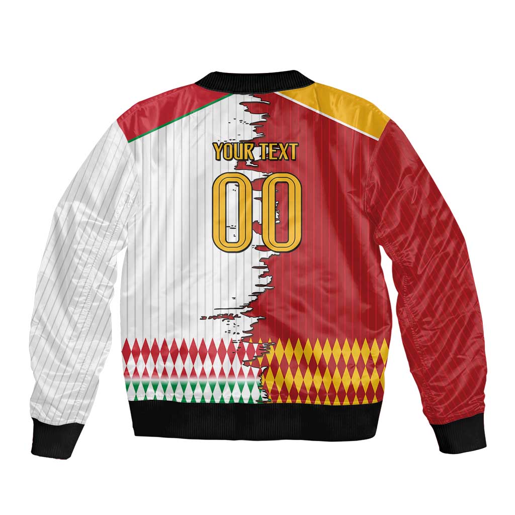 Custom Italy Spain Cultural Half Flag Bomber Jacket Scratch Style