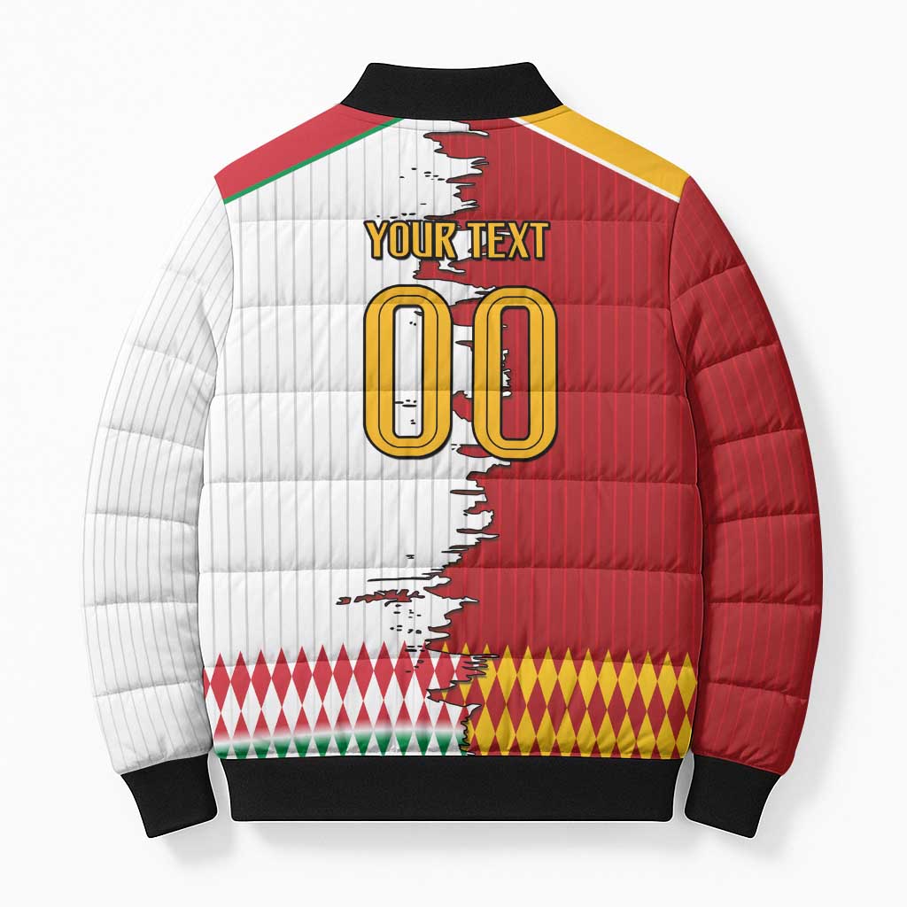 Custom Italy Spain Cultural Half Flag Bomber Puffer Jacket Scratch Style