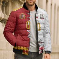 Custom Italy Spain Cultural Half Flag Bomber Puffer Jacket Scratch Style