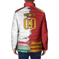 Custom Italy Spain Cultural Half Flag Padded Jacket Scratch Style