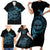 Personalized Odin's Celtic Raven Family Matching Short Sleeve Bodycon Dress and Hawaiian Shirt Blue Scandinavian Tattoo - Wonder Print Shop