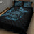 Personalized Odin's Celtic Raven Quilt Bed Set Blue Scandinavian Tattoo - Wonder Print Shop