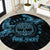 Personalized Odin's Celtic Raven Round Carpet Blue Scandinavian Tattoo