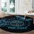 Personalized Odin's Celtic Raven Round Carpet Blue Scandinavian Tattoo