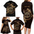 Personalized Odin's Celtic Raven Family Matching Long Sleeve Bodycon Dress and Hawaiian Shirt Gold Scandinavian Tattoo LT9 - Wonder Print Shop