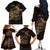 Personalized Odin's Celtic Raven Family Matching Off The Shoulder Long Sleeve Dress and Hawaiian Shirt Gold Scandinavian Tattoo - Wonder Print Shop