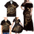 Personalized Odin's Celtic Raven Family Matching Off Shoulder Maxi Dress and Hawaiian Shirt Gold Scandinavian Tattoo LT9 - Wonder Print Shop