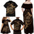 Personalized Odin's Celtic Raven Family Matching Off Shoulder Maxi Dress and Hawaiian Shirt Gold Scandinavian Tattoo LT9 - Wonder Print Shop