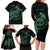 Personalized Odin's Celtic Raven Family Matching Long Sleeve Bodycon Dress and Hawaiian Shirt Green Scandinavian Tattoo LT9 - Wonder Print Shop