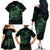 Personalized Odin's Celtic Raven Family Matching Off The Shoulder Long Sleeve Dress and Hawaiian Shirt Green Scandinavian Tattoo - Wonder Print Shop