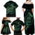 Personalized Odin's Celtic Raven Family Matching Off Shoulder Maxi Dress and Hawaiian Shirt Green Scandinavian Tattoo LT9 - Wonder Print Shop