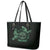 Personalized Odin's Celtic Raven Leather Tote Bag Green Scandinavian Tattoo - Wonder Print Shop