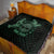 Personalized Odin's Celtic Raven Quilt Green Scandinavian Tattoo