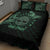 Personalized Odin's Celtic Raven Quilt Bed Set Green Scandinavian Tattoo - Wonder Print Shop