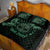 Personalized Odin's Celtic Raven Quilt Bed Set Green Scandinavian Tattoo - Wonder Print Shop