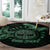 Personalized Odin's Celtic Raven Round Carpet Green Scandinavian Tattoo