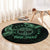 Personalized Odin's Celtic Raven Round Carpet Green Scandinavian Tattoo