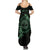 Personalized Odin's Celtic Raven Summer Maxi Dress Green Scandinavian Tattoo